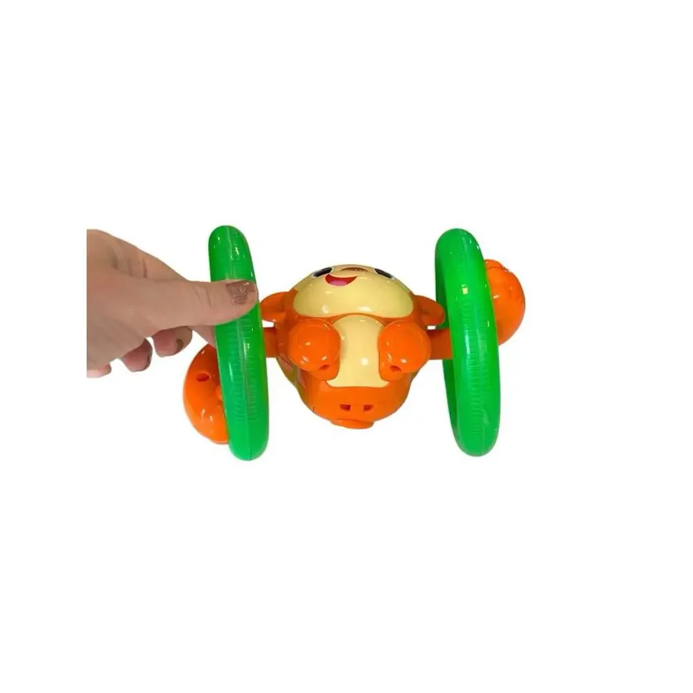Bright Starts Roll & Glow Monkey Baby Toddler Toy w/ Lights‎ & Melodies Green